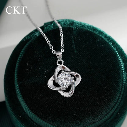 18k White Gold 1ct Moissanite Diamond Necklace for Women