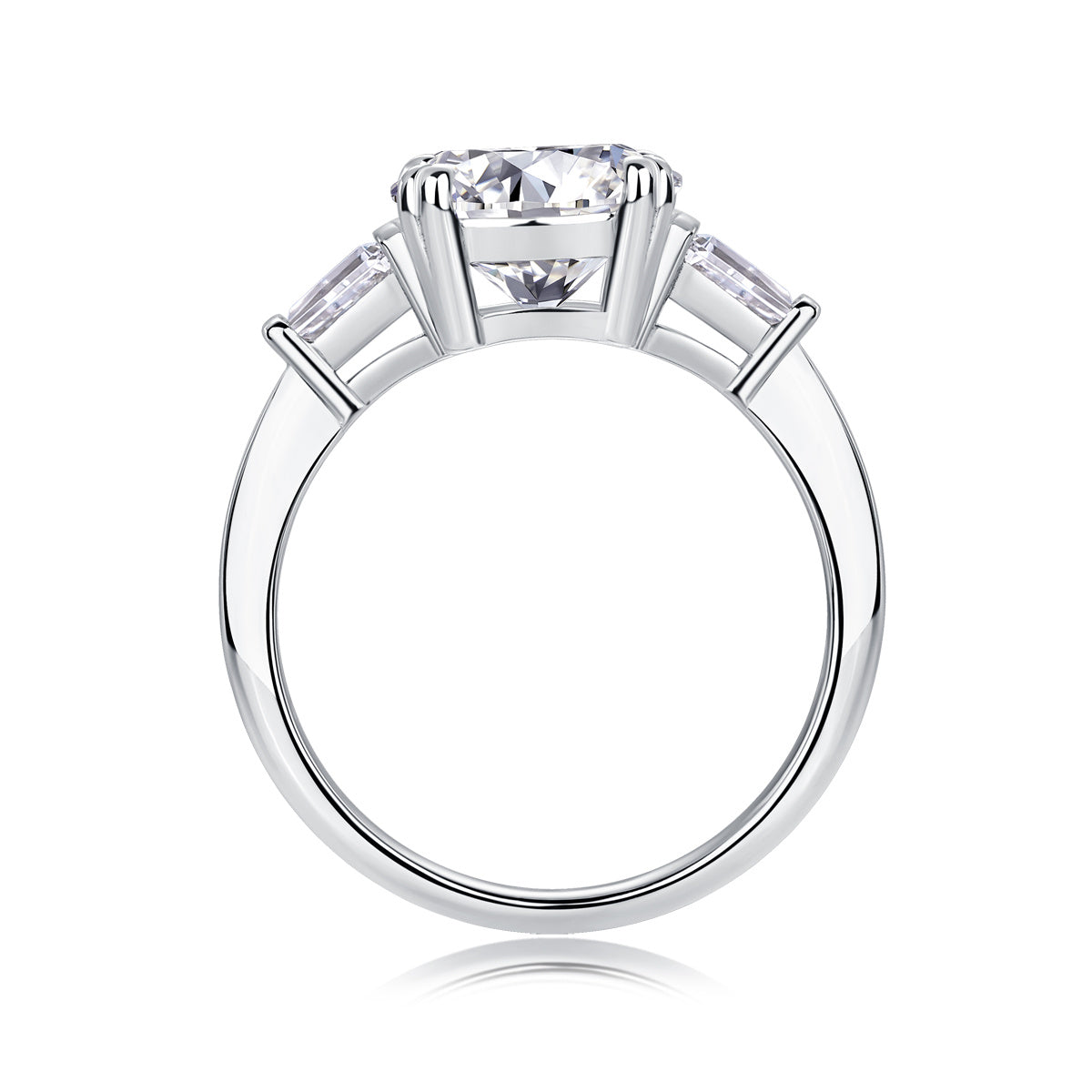 Shining Step By Step - A Fashionable Diamond Jewelry Piece Set With 3-carat Moissanite S925 Sterling Silver And Platinum Diamond Ring.