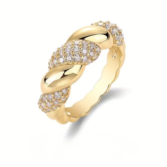 Crystalline Braided Gold Ring