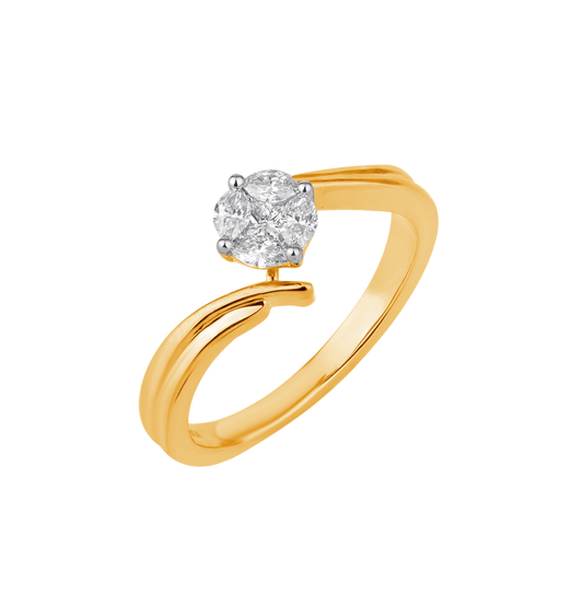 18K Gold & Diamond Ring For Women R1289PYD0009