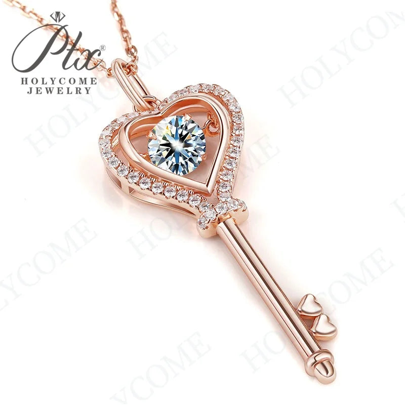 1CT D VVS Moissanite Pendant Necklace 925 Silver Women's Work Essential Great for Office Dates Parties Sparkle MB014 Pearl pulse Jewelry