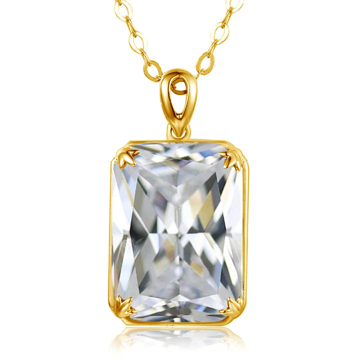 Szjinao Aquamarine Necklace Pendant For Women 14K Gold Pendants Gemstone Rectangle Viking Silver 925 Jewelry Engagement GIFT