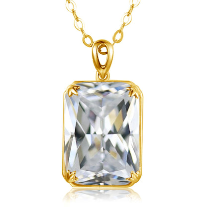 Szjinao Aquamarine Necklace Pendant For Women 14K Gold Pendants Gemstone Rectangle Viking Silver 925 Jewelry Engagement GIFT