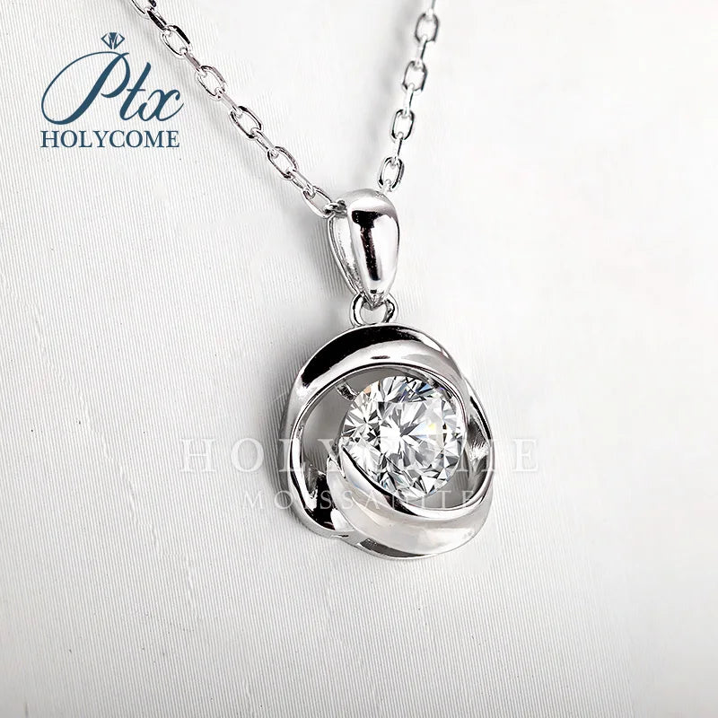 1CT D VVS Moissanite Pendant Necklace 925 Silver Women's Work Essential Great for Office Dates Parties Sparkle MB014 Pearl pulse Jewelry