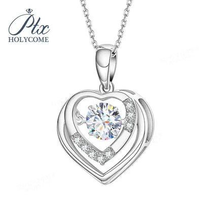 1CT D VVS Moissanite Pendant Necklace 925 Silver Women's Work Essential Great for Office Dates Parties Sparkle MB014 Pearl pulse Jewelry