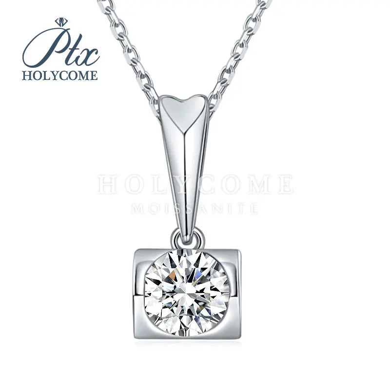 1CT D VVS Moissanite Pendant Necklace 925 Silver Women's Work Essential Great for Office Dates Parties Sparkle MB014 Pearl pulse Jewelry