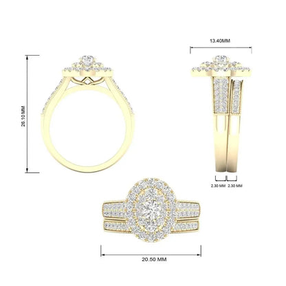 2PCS Diamond Couple Rings Set Woman Wedding Engagement Sterling Silver Ring Shining Luxury 5A Zircon 14k Gold Classic Jewelry