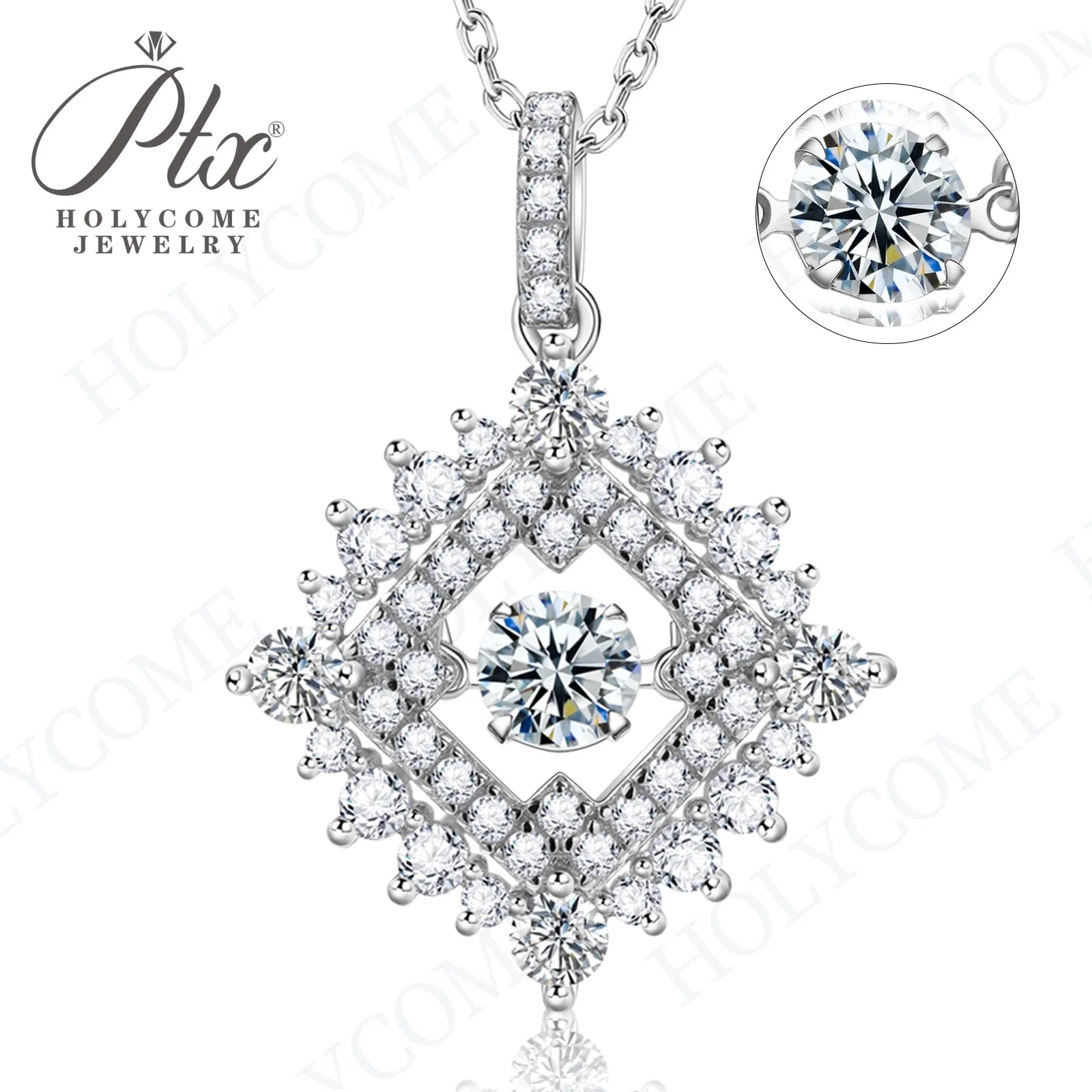 1CT D VVS Moissanite Pendant Necklace 925 Silver Women's Work Essential Great for Office Dates Parties Sparkle MB014 Pearl pulse Jewelry