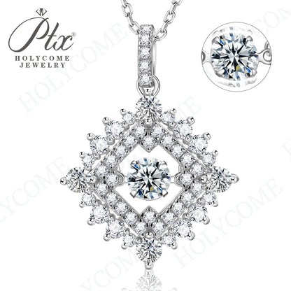 1CT D VVS Moissanite Pendant Necklace 925 Silver Women's Work Essential Great for Office Dates Parties Sparkle MB014 Pearl pulse Jewelry