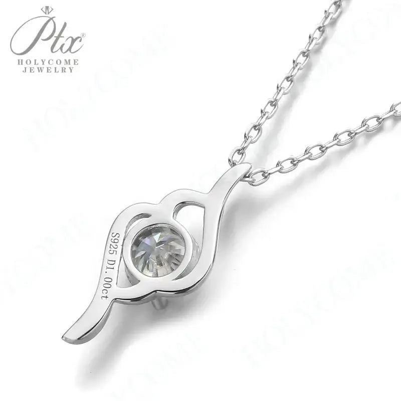 1CT D VVS Moissanite Pendant Necklace 925 Silver Women's Work Essential Great for Office Dates Parties Sparkle MB014
