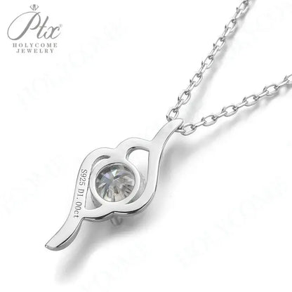 1CT D VVS Moissanite Pendant Necklace 925 Silver Women's Work Essential Great for Office Dates Parties Sparkle MB014