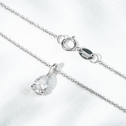 18k gold 4.5*6.5mm DEF VS VVS pear shape white lab grown diamond prong set man made diamond necklace