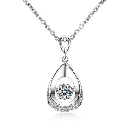Dance Moissanite Necklace For Women Wedding Engagement 925 Sterling Silver Chain With Water Drop Diamond Pendant Female Choker