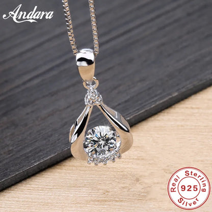 100% Silver 925 Jewelry Necklace Snowflake Zircon Pendant Women'S Necklace Chain Length 45cm 100% Silver 925 Jewelry Necklace Snowflake Zircon Pendant Women'S Necklace Chain Length 45cm