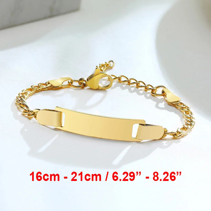 Custom Engrave Name Birth Date Bracelets,Personal Birthday Gift to Little Boy Girls Mom BR-844G