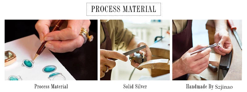 Szjinao Aquamarine Necklace Pendant For Women 14K Gold Pendants Gemstone Rectangle Viking Silver 925 Jewelry Engagement GIFT