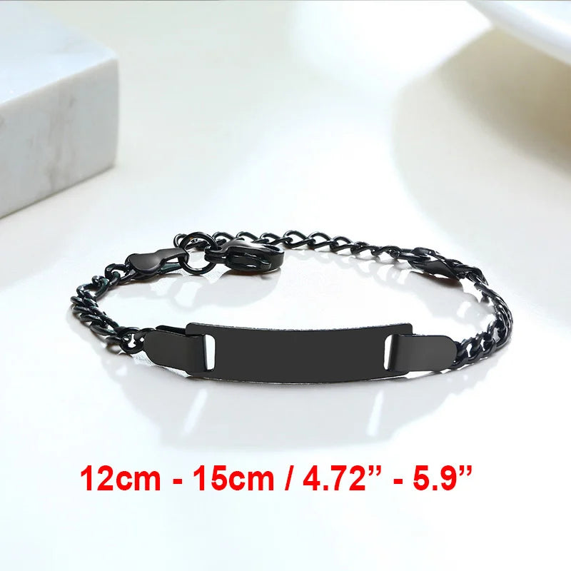 Custom Engrave Name Birth Date Bracelets,Personal Birthday Gift to Little Boy Girls Girl Boy BR-798B