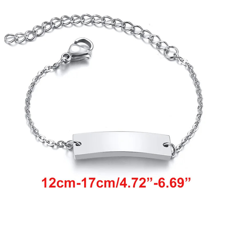 Custom Engrave Name Birth Date Bracelets,Personal Birthday Gift to Little Boy Girls Girl Boy BR-767S