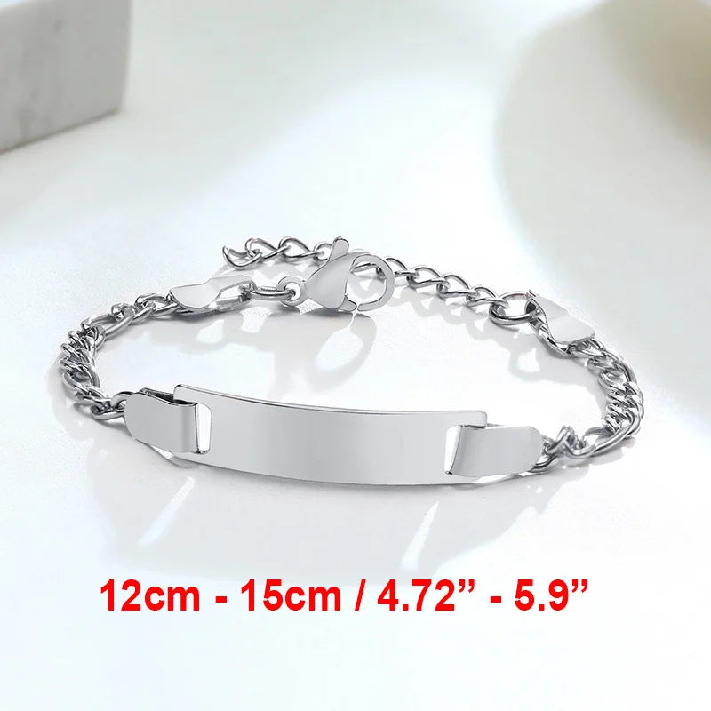 Custom Engrave Name Birth Date Bracelets,Personal Birthday Gift to Little Boy Girls Girl Boy BR-798S