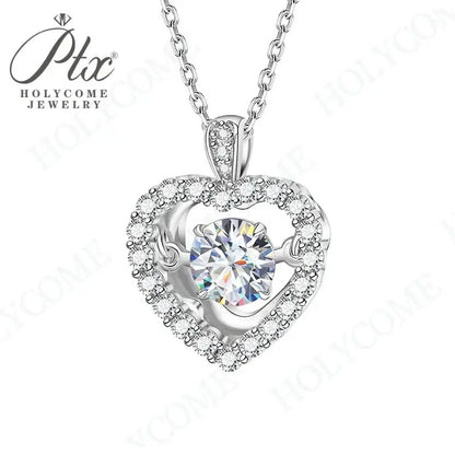 1CT D VVS Moissanite Pendant Necklace 925 Silver Women's Work Essential Great for Office Dates Parties Sparkle MB014 Pearl pulse Jewelry