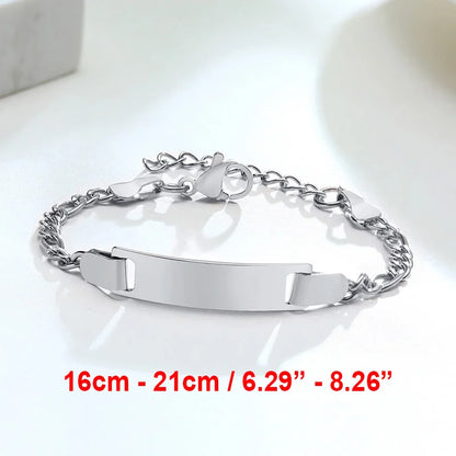 Custom Engrave Name Birth Date Bracelets,Personal Birthday Gift to Little Boy Girls Mom BR-844S