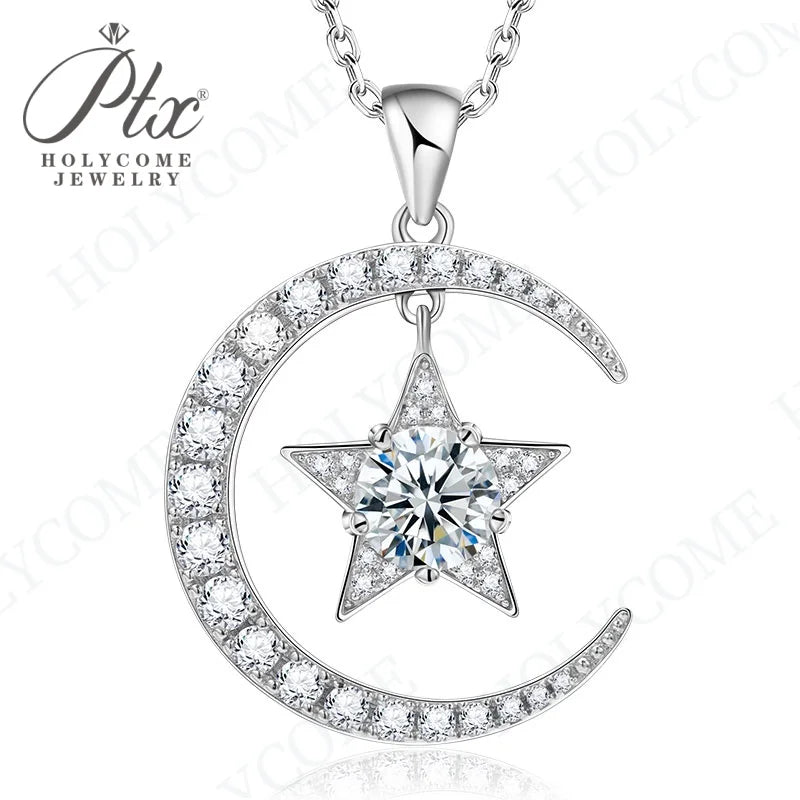 1CT D VVS Moissanite Pendant Necklace 925 Silver Women's Work Essential Great for Office Dates Parties Sparkle MB014 Pearl pulse Jewelry