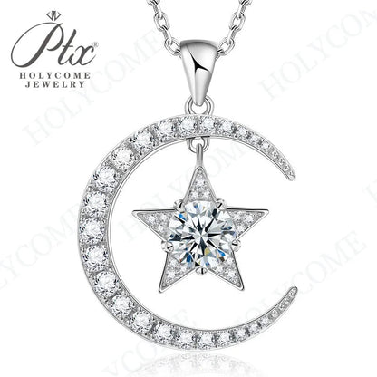 1CT D VVS Moissanite Pendant Necklace 925 Silver Women's Work Essential Great for Office Dates Parties Sparkle MB014 Pearl pulse Jewelry