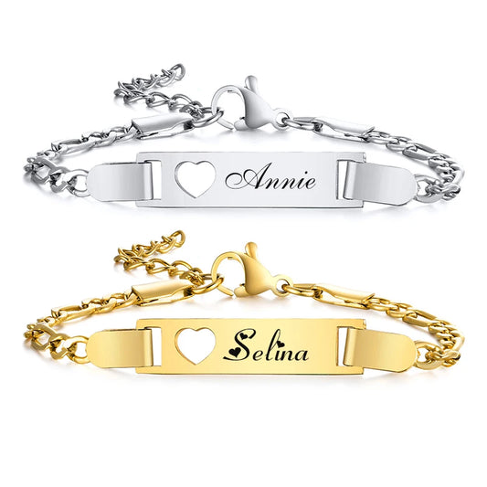 Custom Engrave Name Birth Date Bracelets,Personal Birthday Gift to Little Boy Girls