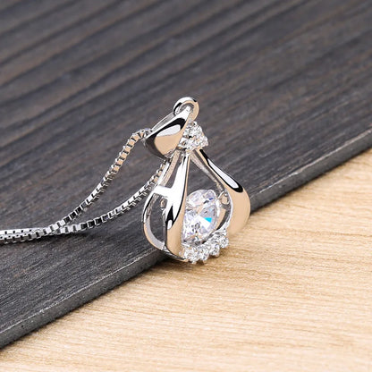 100% Silver 925 Jewelry Necklace Snowflake Zircon Pendant Women'S Necklace Chain Length 45cm