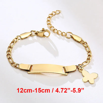 Custom Engrave Name Birth Date Bracelets,Personal Birthday Gift to Little Boy Girls Girl Boy BR-798G-1