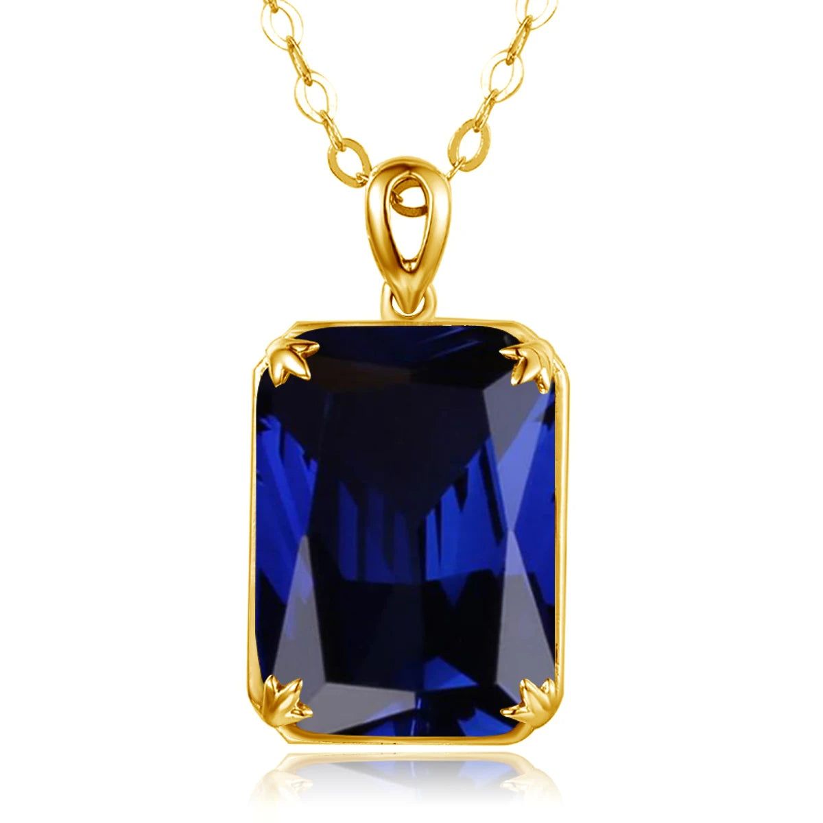 Szjinao Aquamarine Necklace Pendant For Women 14K Gold Pendants Gemstone Rectangle Viking Silver 925 Jewelry Engagement GIFT