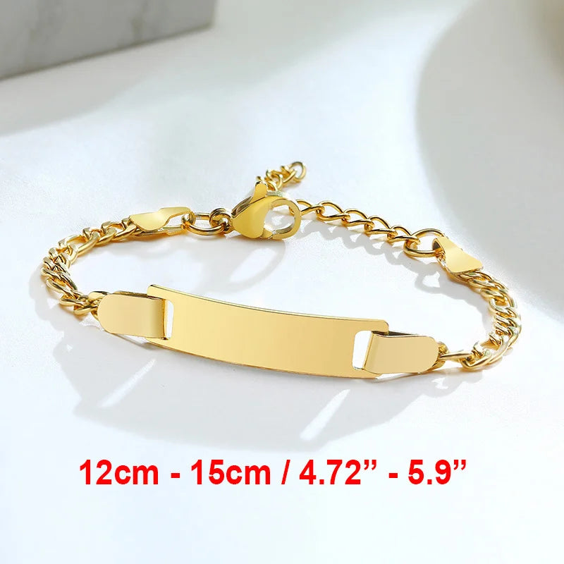 Custom Engrave Name Birth Date Bracelets,Personal Birthday Gift to Little Boy Girls Girl Boy BR-798G