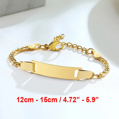 Custom Engrave Name Birth Date Bracelets,Personal Birthday Gift to Little Boy Girls Girl Boy BR-798G