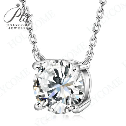 1CT D VVS Moissanite Pendant Necklace 925 Silver Women's Work Essential Great for Office Dates Parties Sparkle MB014 Pearl pulse Jewelry