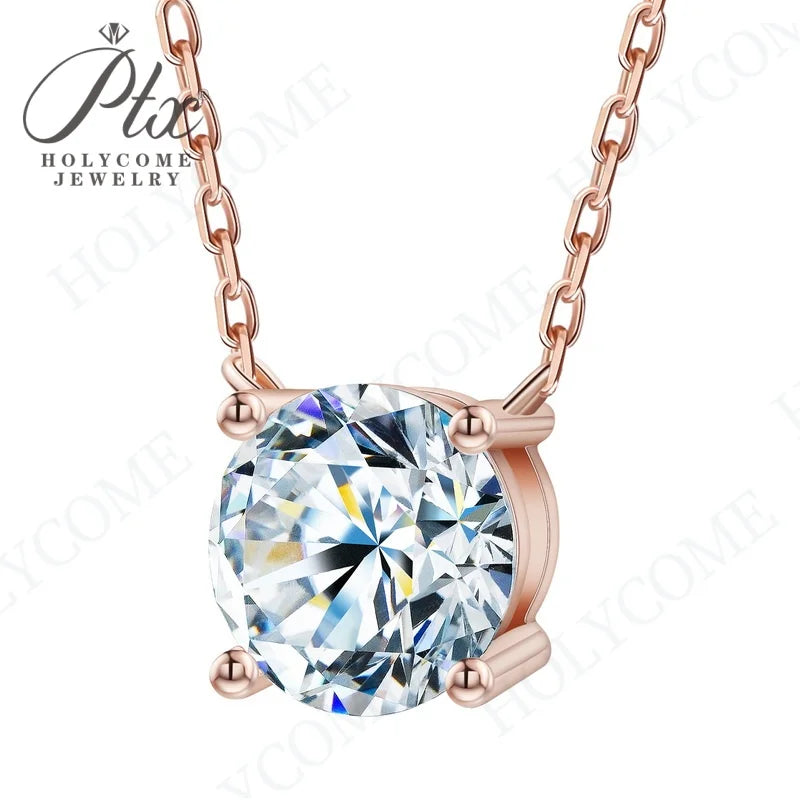 1CT D VVS Moissanite Pendant Necklace 925 Silver Women's Work Essential Great for Office Dates Parties Sparkle MB014 Pearl pulse Jewelry