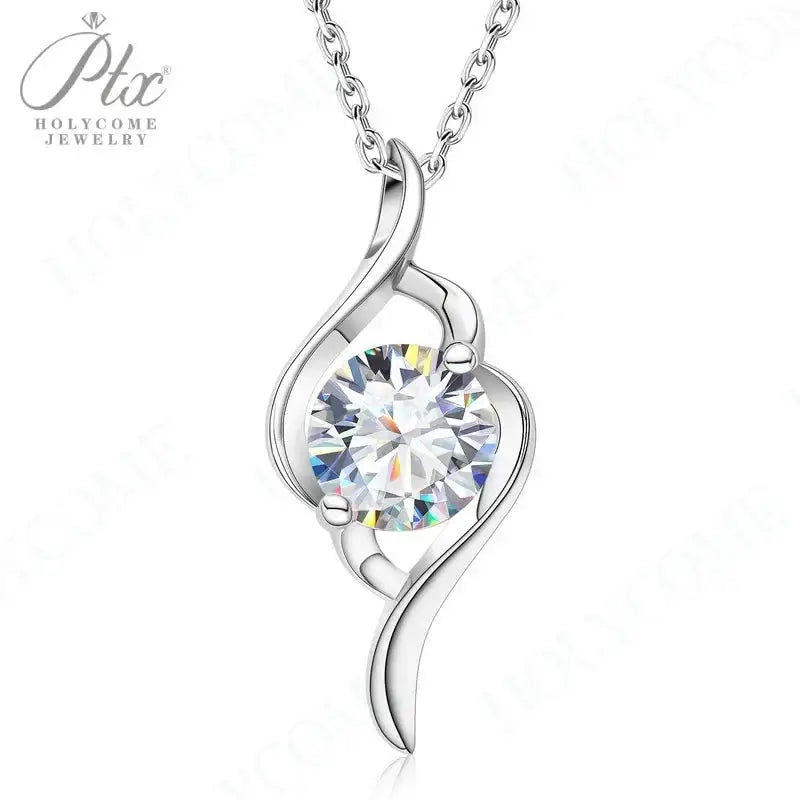 1CT D VVS Moissanite Pendant Necklace 925 Silver Women's Work Essential Great for Office Dates Parties Sparkle MB014