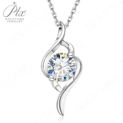 1CT D VVS Moissanite Pendant Necklace 925 Silver Women's Work Essential Great for Office Dates Parties Sparkle MB014