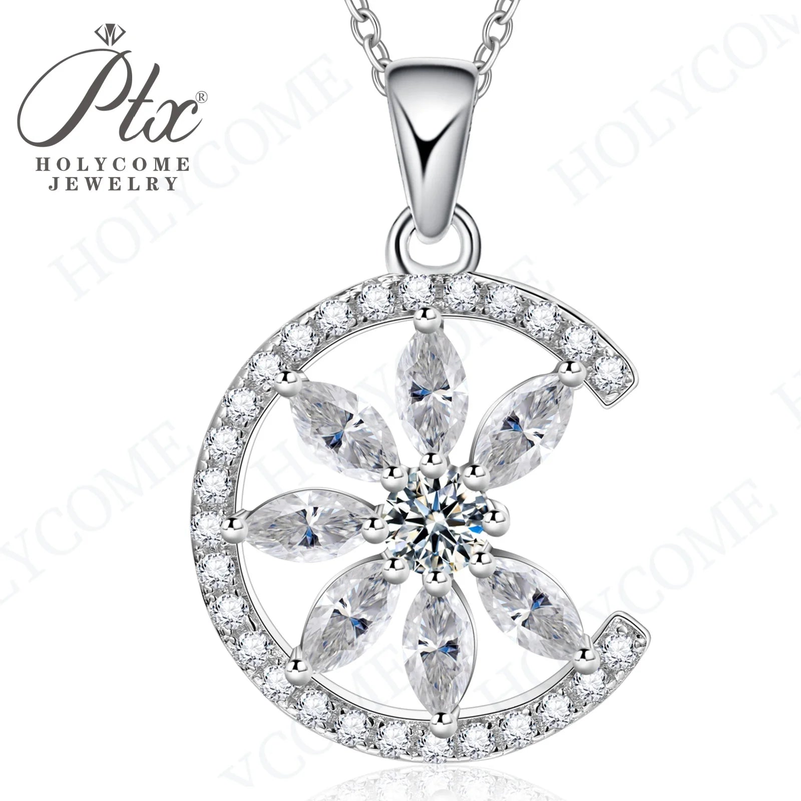 1CT D VVS Moissanite Pendant Necklace 925 Silver Women's Work Essential Great for Office Dates Parties Sparkle MB014 Pearl pulse Jewelry