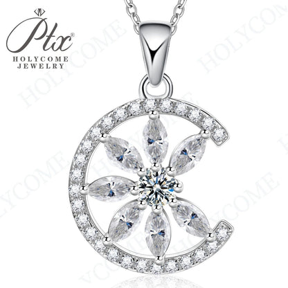 1CT D VVS Moissanite Pendant Necklace 925 Silver Women's Work Essential Great for Office Dates Parties Sparkle MB014 Pearl pulse Jewelry