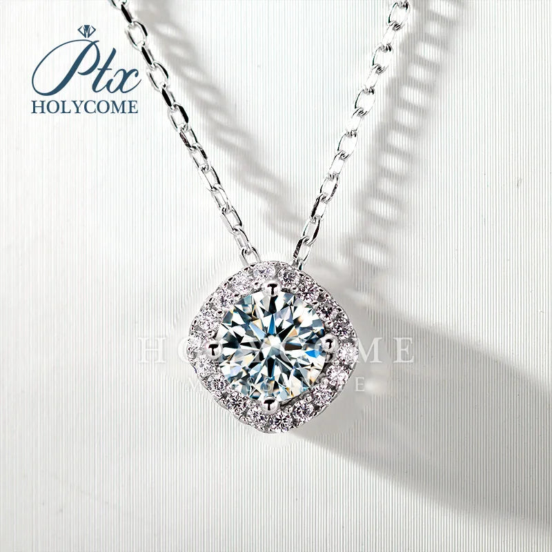 1CT D VVS Moissanite Pendant Necklace 925 Silver Women's Work Essential Great for Office Dates Parties Sparkle MB014 Pearl pulse Jewelry