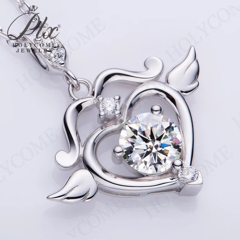 1CT D VVS Moissanite Pendant Necklace 925 Silver Women's Work Essential Great for Office Dates Parties Sparkle MB014 Pearl pulse Jewelry