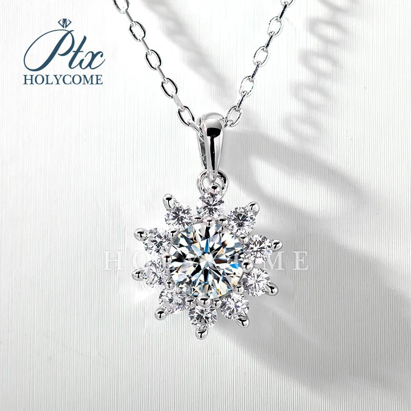 1CT D VVS Moissanite Pendant Necklace 925 Silver Women's Work Essential Great for Office Dates Parties Sparkle MB014 Pearl pulse Jewelry