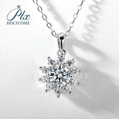 1CT D VVS Moissanite Pendant Necklace 925 Silver Women's Work Essential Great for Office Dates Parties Sparkle MB014 Pearl pulse Jewelry