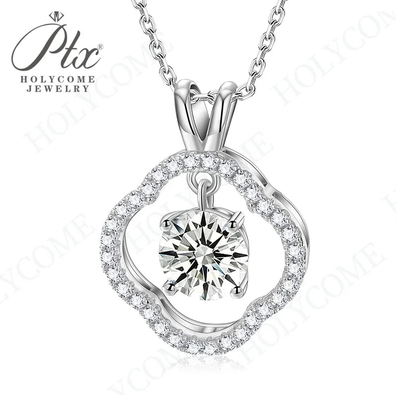 1CT D VVS Moissanite Pendant Necklace 925 Silver Women's Work Essential Great for Office Dates Parties Sparkle MB014 Pearl pulse Jewelry