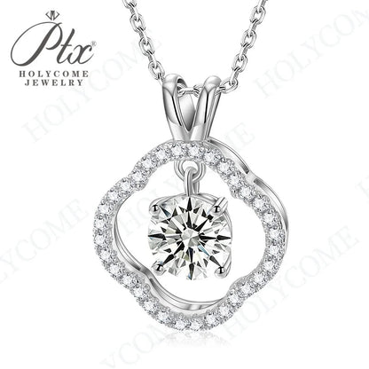 1CT D VVS Moissanite Pendant Necklace 925 Silver Women's Work Essential Great for Office Dates Parties Sparkle MB014 Pearl pulse Jewelry
