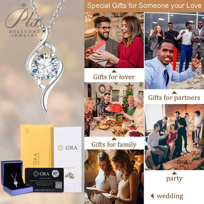 1CT D VVS Moissanite Pendant Necklace 925 Silver Women's Work Essential Great for Office Dates Parties Sparkle MB014