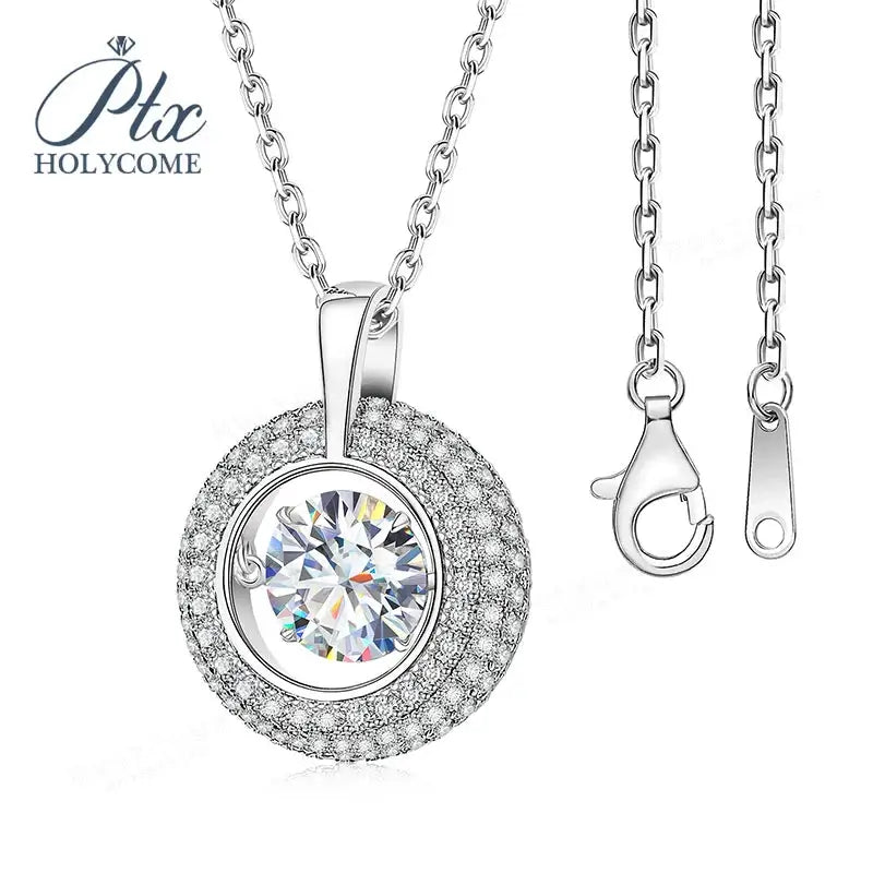 1CT D VVS Moissanite Pendant Necklace 925 Silver Women's Work Essential Great for Office Dates Parties Sparkle MB014 Pearl pulse Jewelry