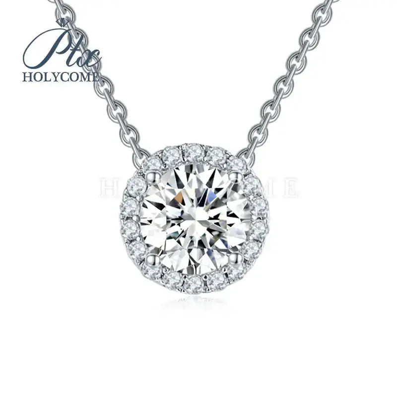 1CT D VVS Moissanite Pendant Necklace 925 Silver Women's Work Essential Great for Office Dates Parties Sparkle MB014 Pearl pulse Jewelry