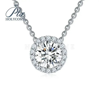 1CT D VVS Moissanite Pendant Necklace 925 Silver Women's Work Essential Great for Office Dates Parties Sparkle MB014 Pearl pulse Jewelry