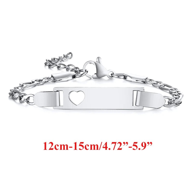 Custom Engrave Name Birth Date Bracelets,Personal Birthday Gift to Little Boy Girls Girl Boy BR-1048S